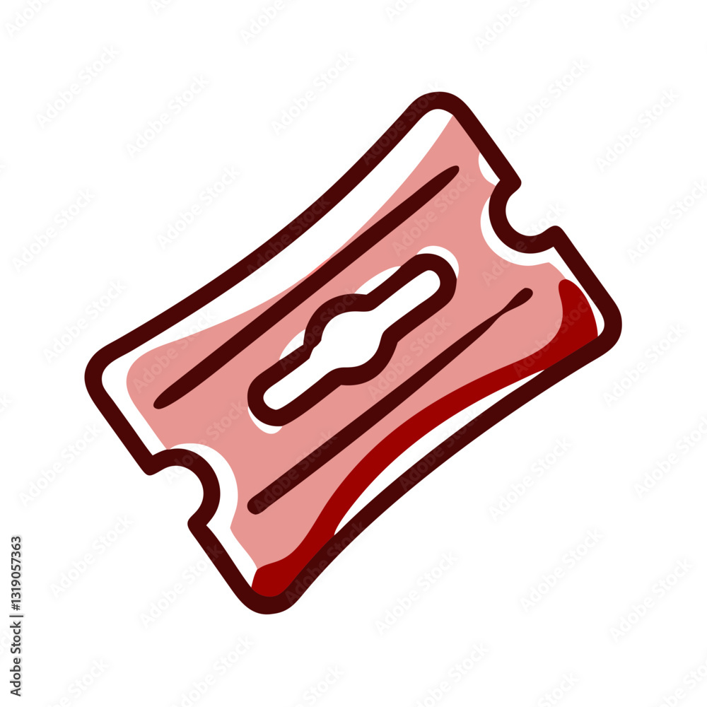 Fototapeta premium Razor blade icon with sharp edges, grooming tool concept