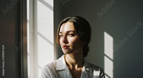 Free Download Woman by Window with Soft Light - GFXLoad