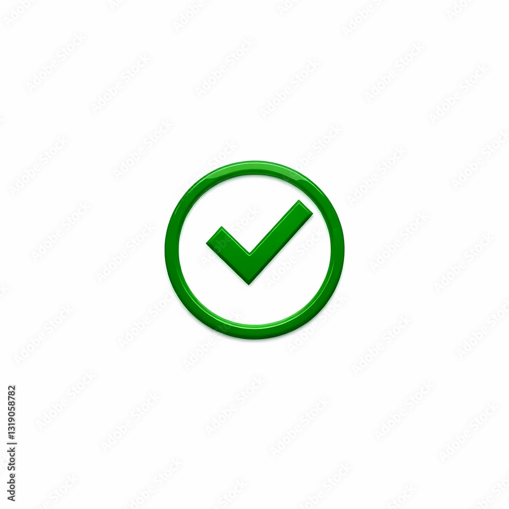 Checkmark of Approval: A vibrant green checkmark symbol, centered against a clean backdrop, conveys a message of confirmation and validation. Checkmark of Approval: A vibrant green checkmark symbol, centered against a clean backdrop, conveys a message of confirmation and validation.