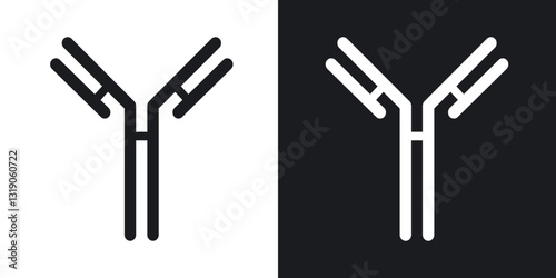 Antibody icons in solid black and white collection