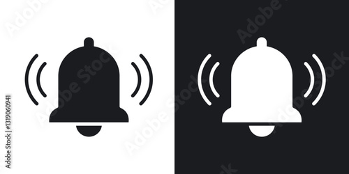 Bell icons in solid black and white collection