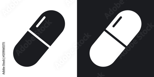 Capsule icons in solid black and white collection