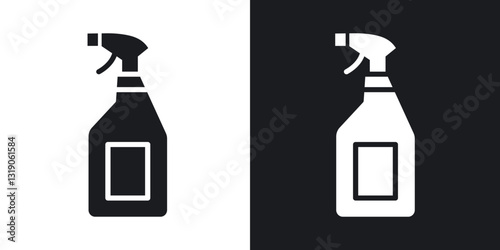 Cleaning spray icons in solid black and white collection