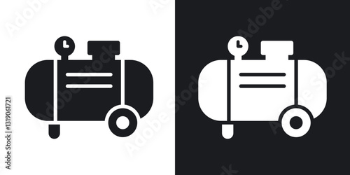 Compressor icons in solid black and white collection