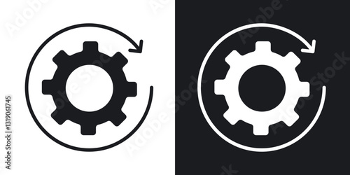 Continuous changes icons in solid black and white collection