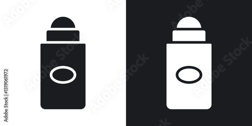 Deodorant icons in solid black and white collection