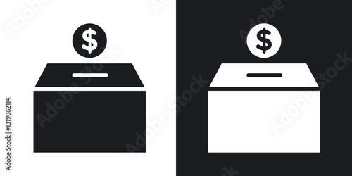 Donation icons in solid black and white collection