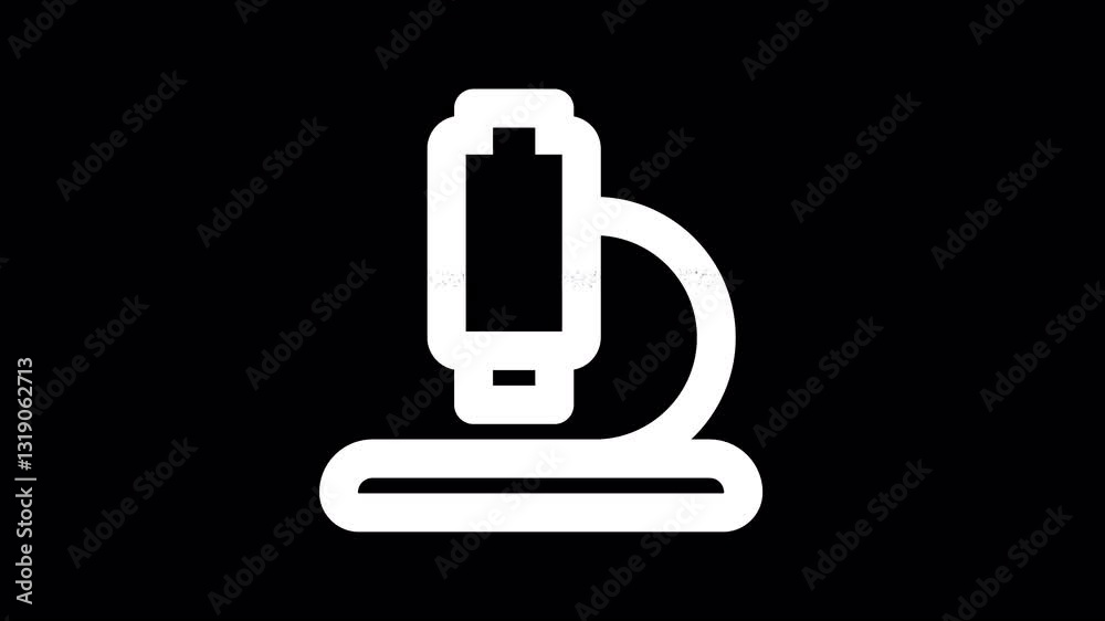 Icon microscope is distorted. Glitch. Noise, chromatic aberration, geometric distortion. Transparent background, looped. In-Out looped. Alpha BW at the end Icon microscope is distorted. Glitch. Noise, chromatic aberration, geometric distortion. Transparent background, looped. In-Out looped. Alpha BW at the end