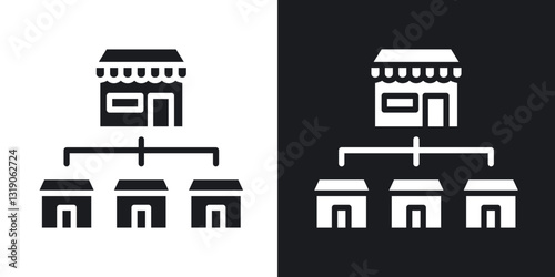 Franchise icons in solid black and white collection