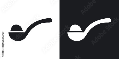 Full spoon icons in solid black and white collection