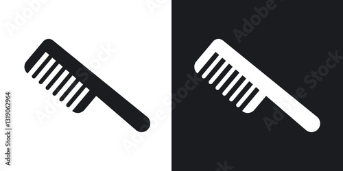 Hair brush icons in solid black and white collection