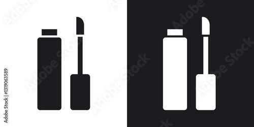 Lip gloss icons in solid black and white collection