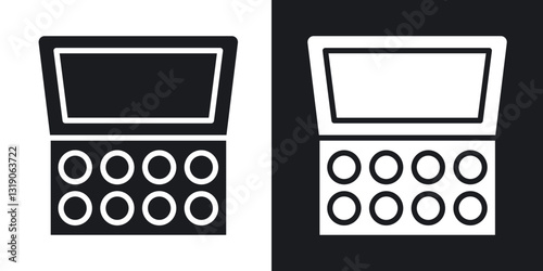 Makeup palette icons in solid black and white collection