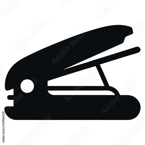 Silhouette stapler logo icon design.
