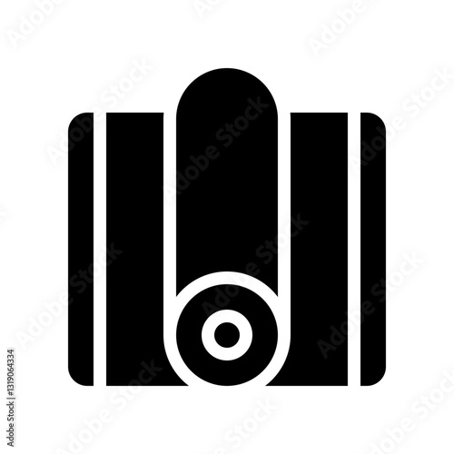 yoga mat glyph icon