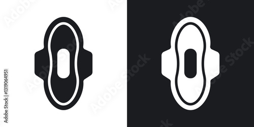 Sanitary pad icons in solid black and white collection