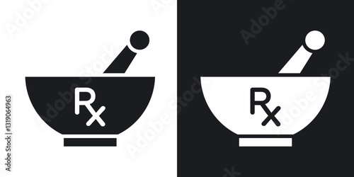RX icons in solid black and white collection