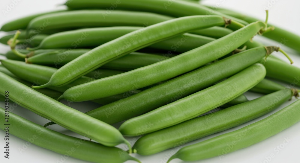 Fresh Green Beans Isolated on White Background Fresh Green Beans Isolated on White Background