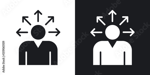 Self awareness icons in solid black and white collection