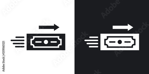 Send money icons in solid black and white collection