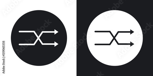 Shuffle arrow icons in solid black and white collection