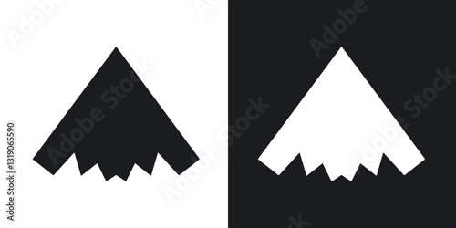 Stealth plane icons in solid black and white collection