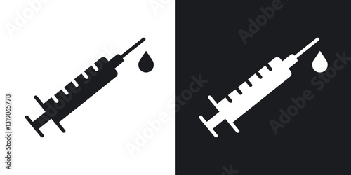 Syringe icons in solid black and white collection