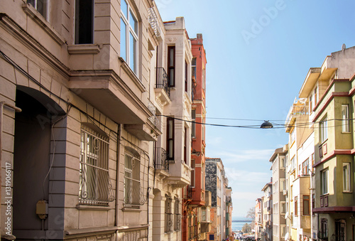 narrow street view in yeldegirmeni kadikoy istanbul