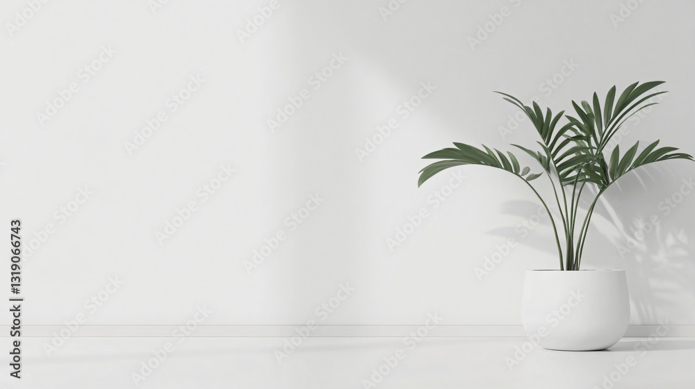 Minimalist workspace with green plant, bright and airy atmosphere, ideal for inspiration and productivity, ample copy-space. Minimalist workspace with green plant, bright and airy atmosphere, ideal for inspiration and productivity, ample copy-space.