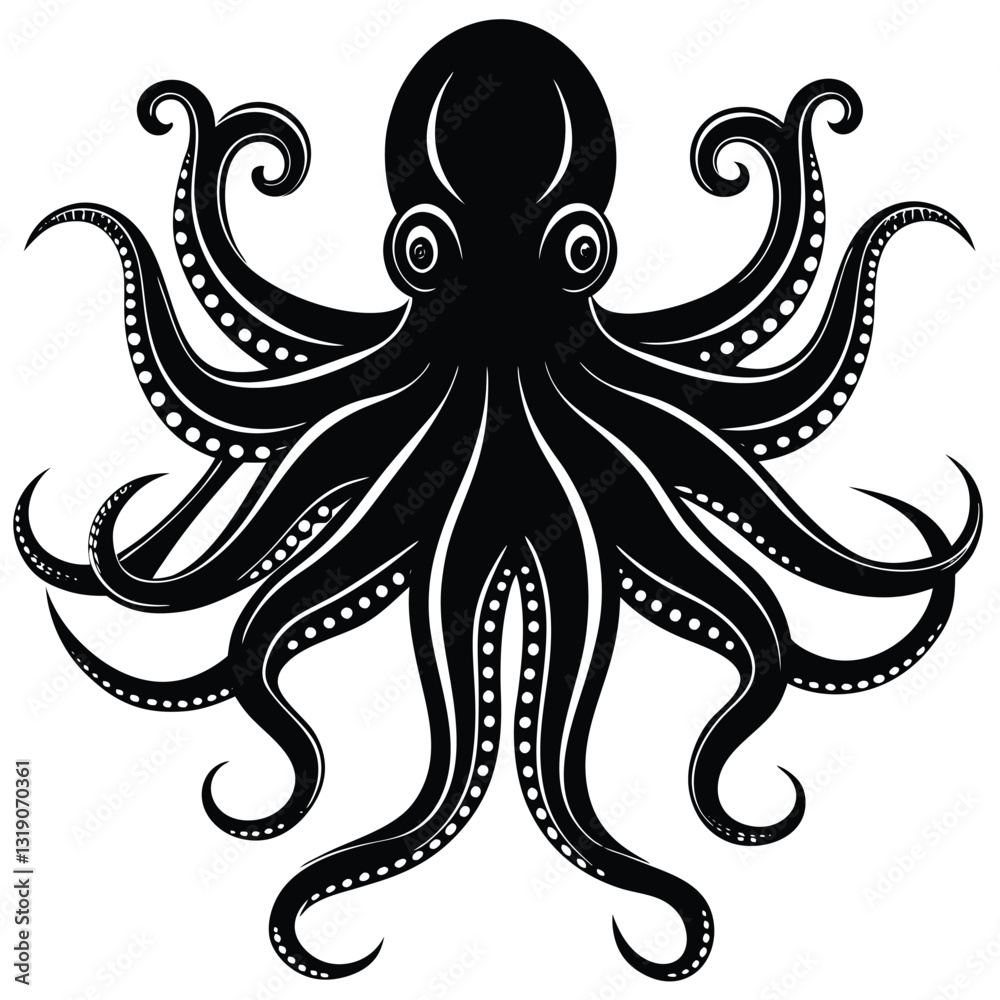 Silhouette de pieuvre vector Silhouette de pieuvre vector