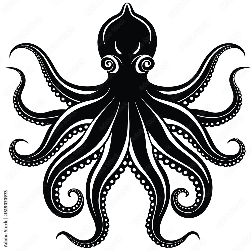 Silhouette vector de poulpe Silhouette vector de poulpe