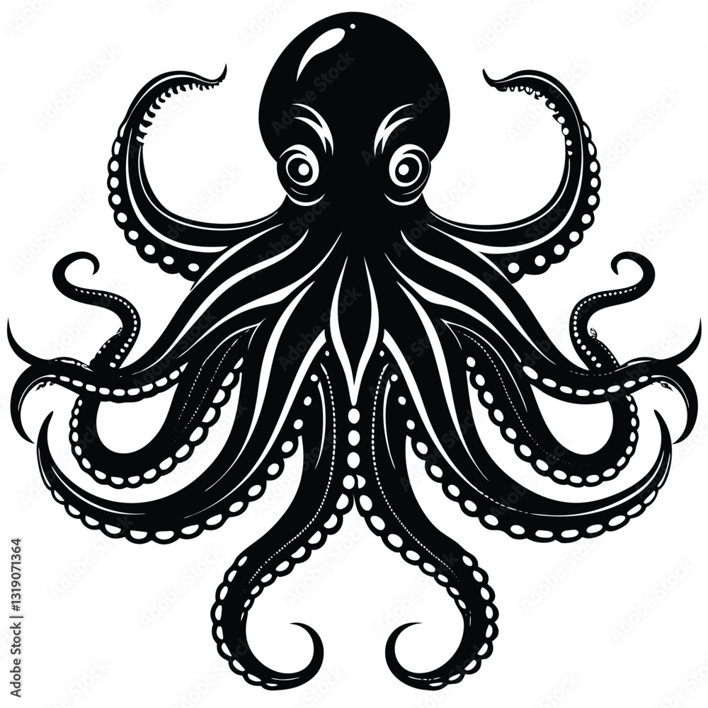 Silhouette vector de poulpe Silhouette vector de poulpe