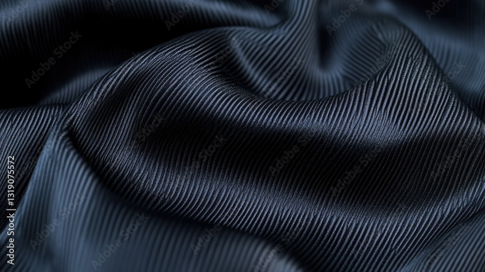 Naklejka premium Futuristic black synthetic textile with fine lines and a high-end luxury feel