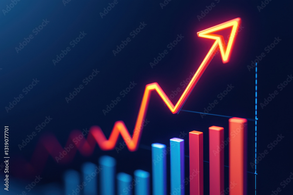 Stylish bar chart showing increasing trends in data visualization. Stylish bar chart showing increasing trends in data visualization.
