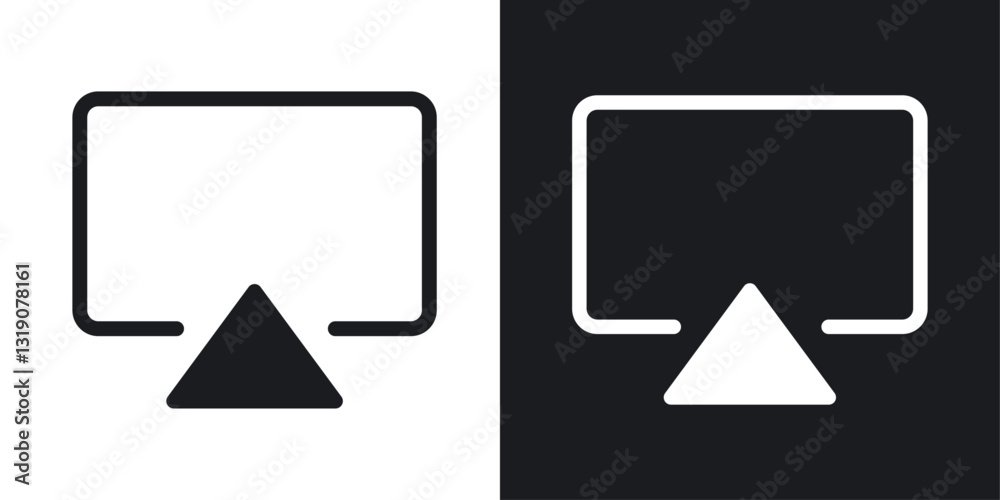 Airplay vector icon set in solid style.