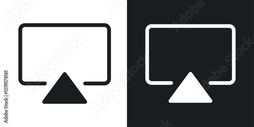 Airplay vector icon set in solid style.