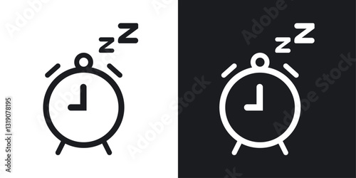 Alarm snooze vector icon set in solid style.
