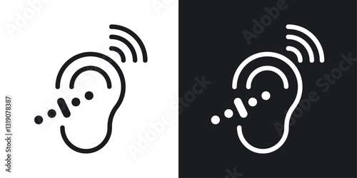 Assistive listening systems vector icon set in solid style.