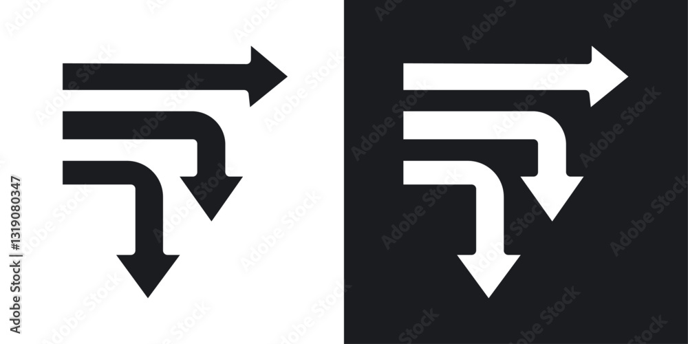 Diagram sankey vector icon set in solid style. Diagram sankey vector icon set in solid style.