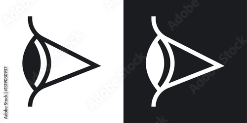 Eye side vector icon set in solid style.