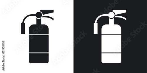 Fire extinguisher vector icon set in solid style.