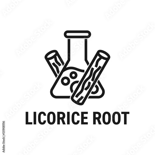 Licorice extract icon in bold line for nutrition or skincare