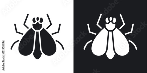 Fly insect vector icon set in solid style.