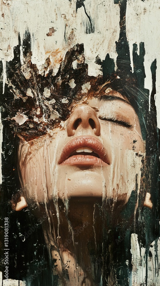 Abstract Female Portrait: Decay and Beauty