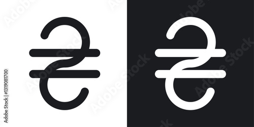Hryvnia vector icon set in solid style.