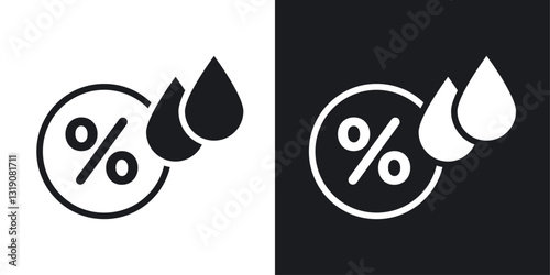 Humidity vector icon set in solid style.