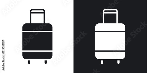 Luggage vector icon set in solid style.