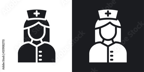 nurse vector icon set in solid style.