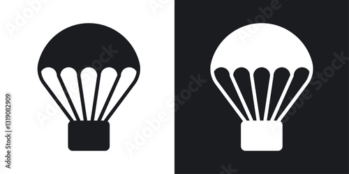 Parachute vector icon set in solid style.