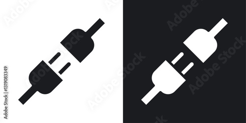 Plug connection vector icon set in solid style.